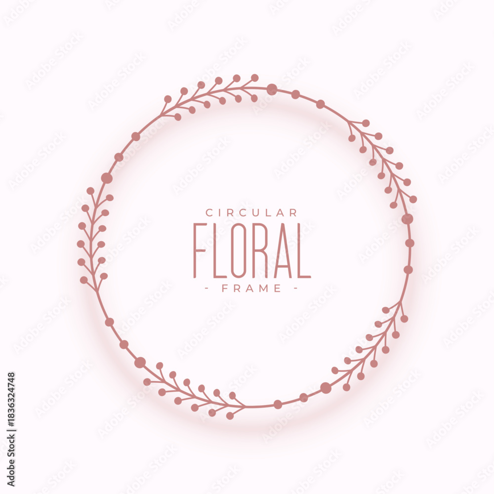 Naklejka premium elegant circular floral wreath background with blank space