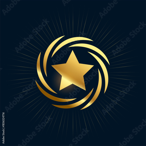 stylish golden star shiny background for honor or award show