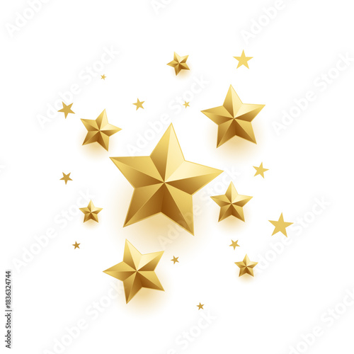 isolated shiny golden star background design in 3d style