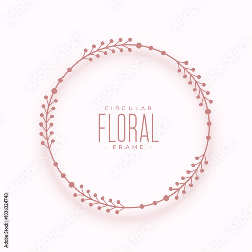 elegant circular floral wreath background with blank space