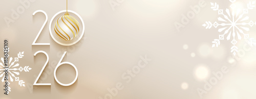 2026 text lettering new year banner xmas bauble