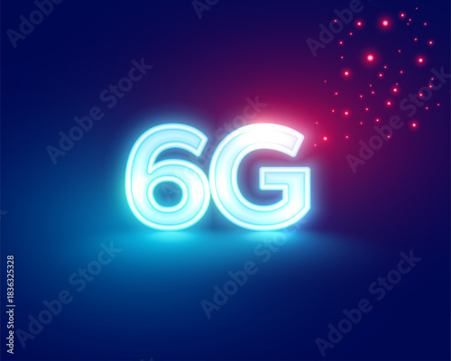 glowing 6g super fast telecom network tech background
