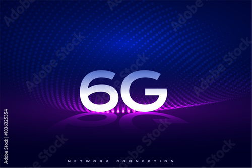 ultra fast 6g internet network techno background
