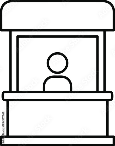Information Booth Kiosk Stand Customer Support Vector Icon