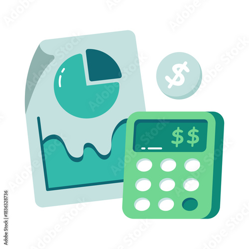 Editable design icon of business calculation 