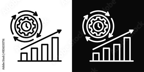 Productivity Icon White And Black Background Style