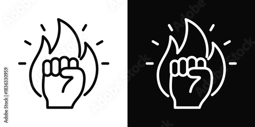 Motivation Icon White And Black Background Style