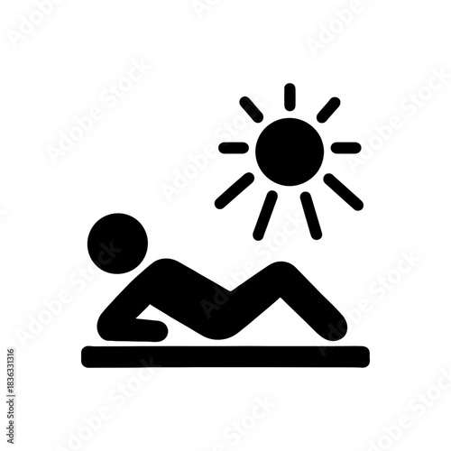 Excessive Sunbathing UV Risk Icon