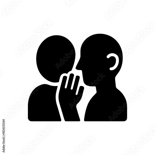 Secretive Whispering Gossip Rumor Icon