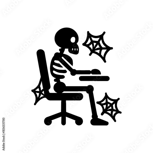 Internet Addiction Death Concept Icon