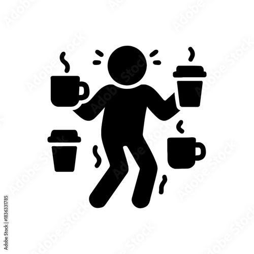 Excessive Caffeine Consumption Jitters Icon