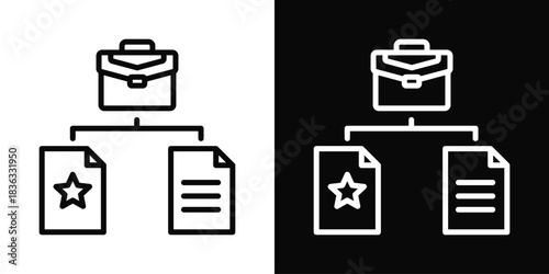 Work Prioritization Icon White And Black Background Style