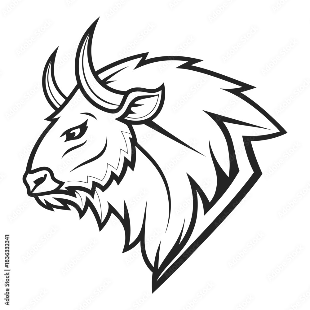 Fototapeta premium head of a wolf tribal