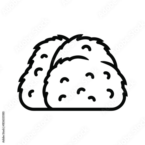 Line art icon of two hay piles