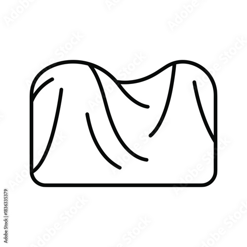 Outline icon of a pillow with folds