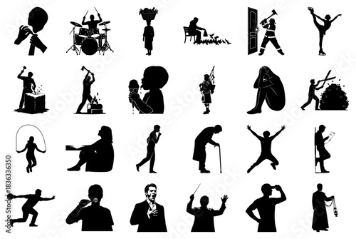 Human Activity Silhouettes Collection person woman