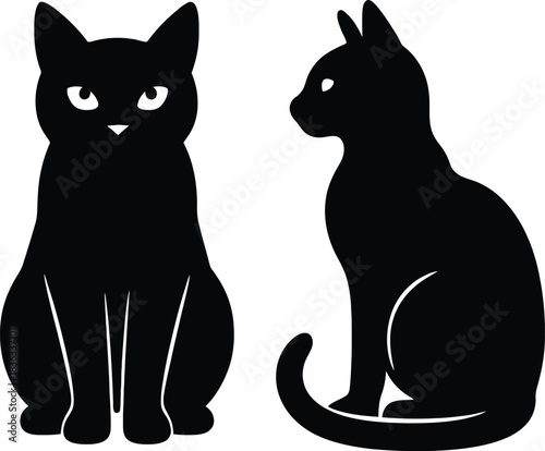 black and white cats
