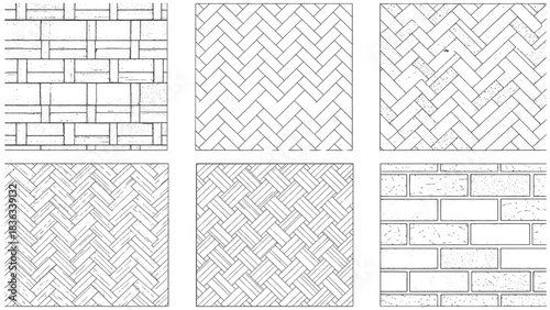 Seamless architectural construction patterns for diverse flooring and wall design textures