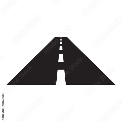  Abstract geometric representation of a road disappearing into the distance silhouette