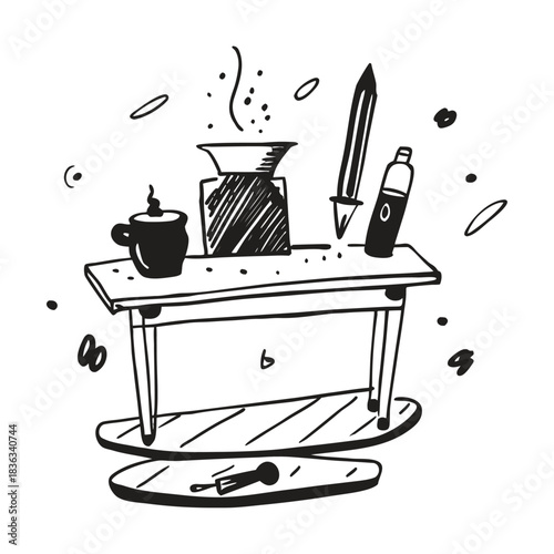 Vector illustration set of kitchen tools icons for food and drink design