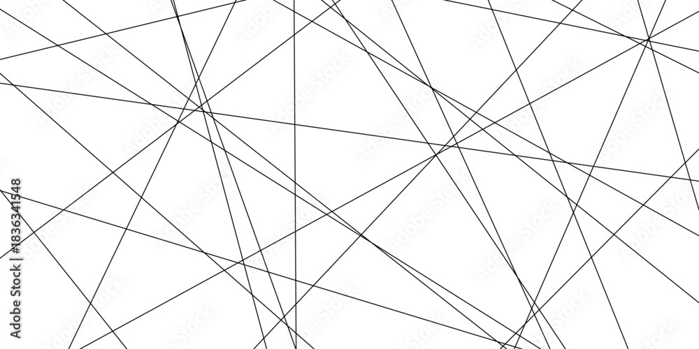 Fototapeta premium Abstract line background. abstract black lines with white background creative. The wires on white background. Subtle intersecting lines forming geometric shapes on a neutral background.