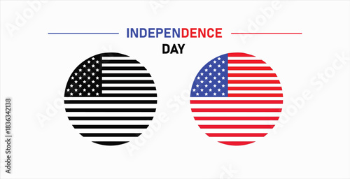 Celebrate Independence Day with patriotic American flag design elements perfect for vibrant social media, advertising, and festive event decorations