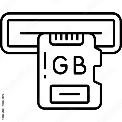 SD Card Adapter Outline Icon