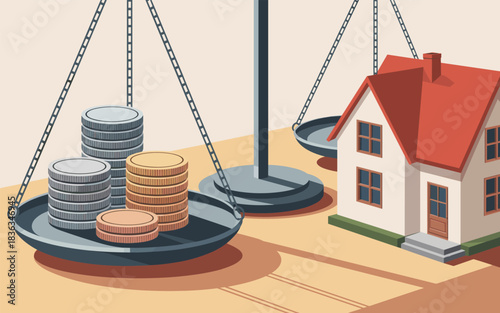 Balancing the scales of property investment A visual representation of financial considerations in real estate ownership