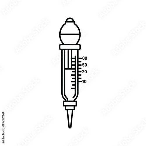 IV Drip Chamber with Flow Regulator Line Art Icon