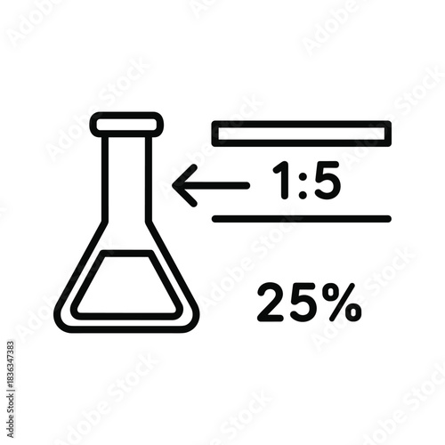 Dilution Ratio and Concentration Percentage with Lab Flask Icon