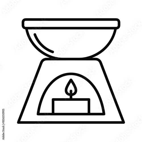 Essential Oil Diffuser with Candle Outline Icon