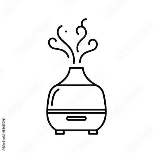 Aromatherapy Essential Oil Diffuser with Steam Line Icon