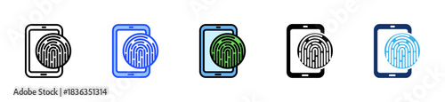 Fingerprint Id Icon Collection With Multiple Styles