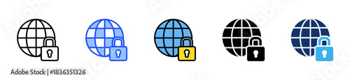 Vpn Access Icon Collection With Multiple Styles