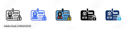 Personal Info Lock Icon Collection With Multiple Styles