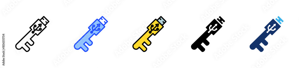 Fototapeta premium Security Key Icon Collection With Multiple Styles