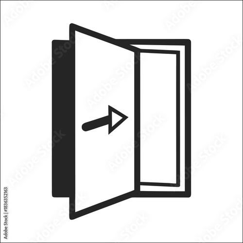 Empty refrigerator vector illustration of an open metal fridge door in a kitchen