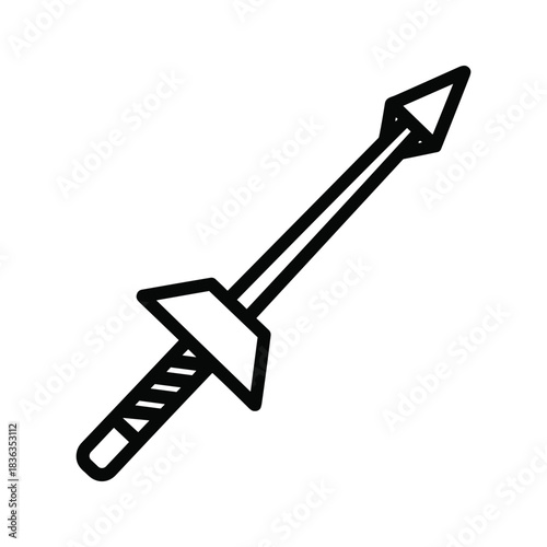 Simple Black and White Sword Icon