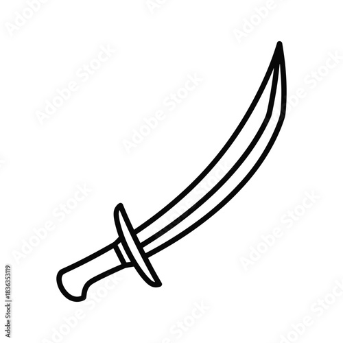 Scimitar Sword Outline Icon
