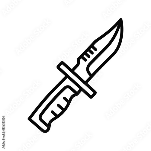 Combat Knife Outline Icon