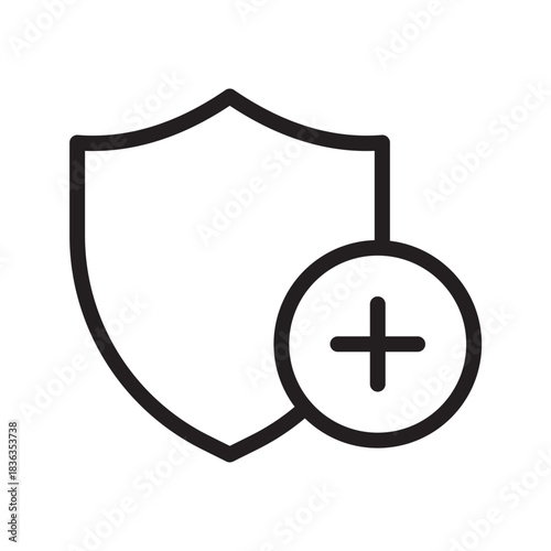 Protective Health Shield icon set for medical safety, wellness protection, healthcare security and disease prevention visuals
