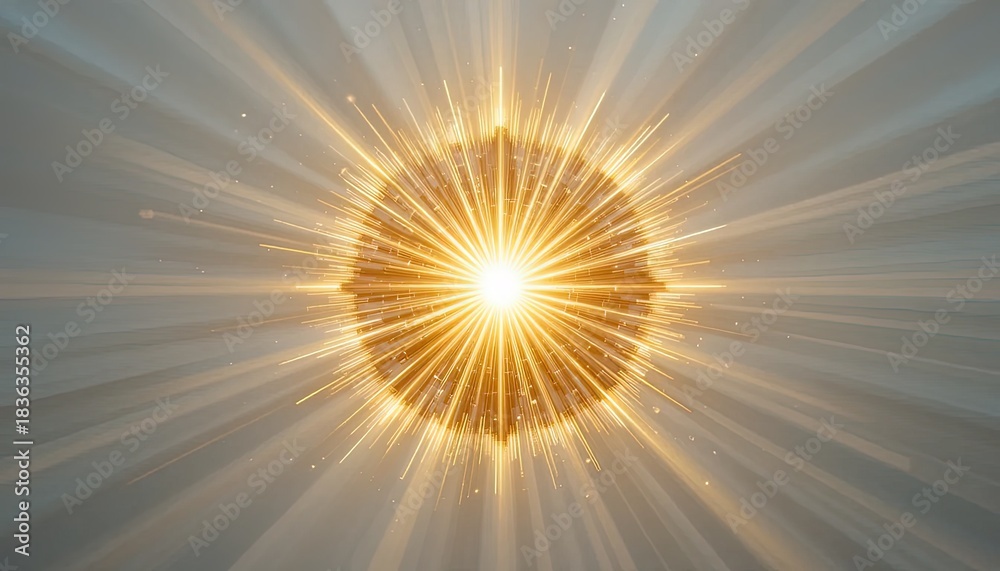 Obraz premium Radiant golden light bursts forth, a symbol of energy, innovation, and powerful ideas for your next campaign or creative project now