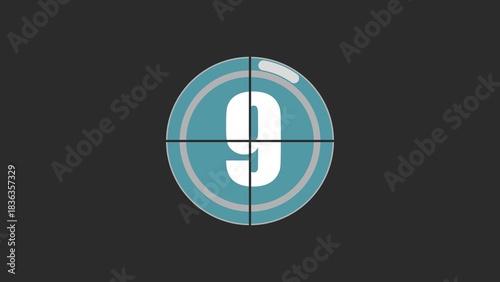 Wallpaper Mural Glowing number 9 countdown illustration. Movie film strip with countdown number on grunge background. Torontodigital.ca