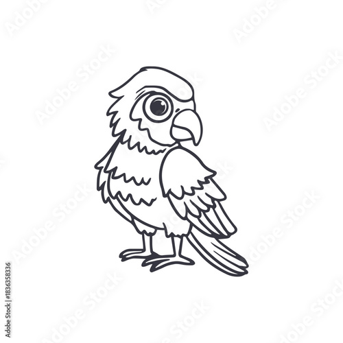     Перейти к странице|123Далее

Cartoon parrot isolated on white background. Black and white parrot for coloring book for children. Vector illustration