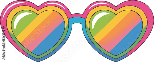 Heart Sunglasses Vector | Valentine Fashion Illustration