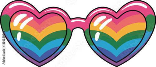 Heart Sunglasses Vector | Valentine Fashion Illustration