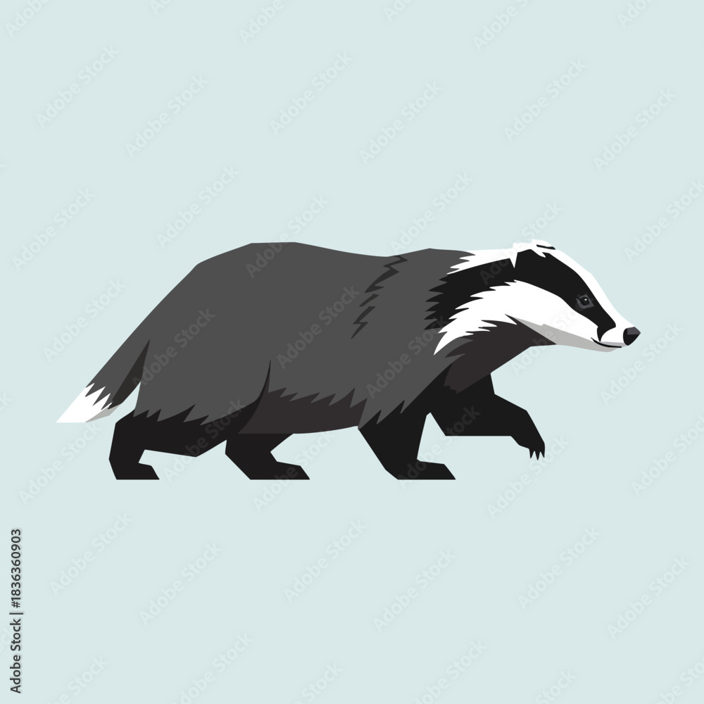 Obraz premium Vector Illustration of a Badger in Motion