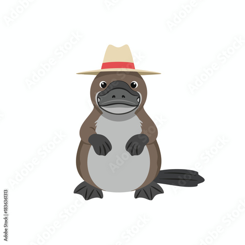 Cartoon platypus in a hat