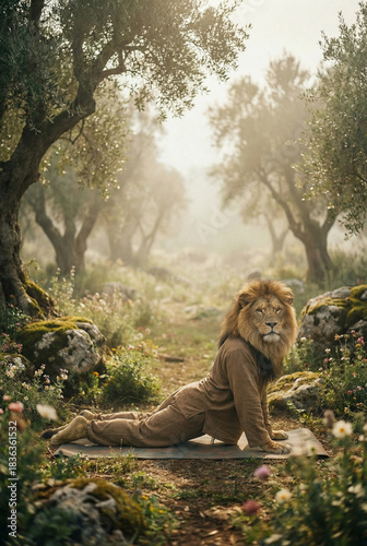 ion doing yoga surrounded by beautiful nature