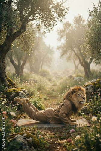 ion doing yoga surrounded by beautiful nature